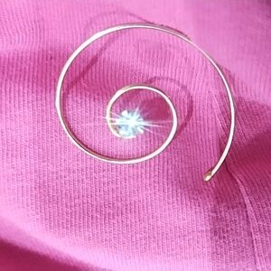 14k wire spiral earrings with crystal